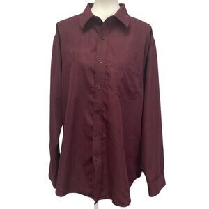 Croft & Borrow Mens XL 100% Polyester Long Sleeve Pin Striped Button Up Shirt